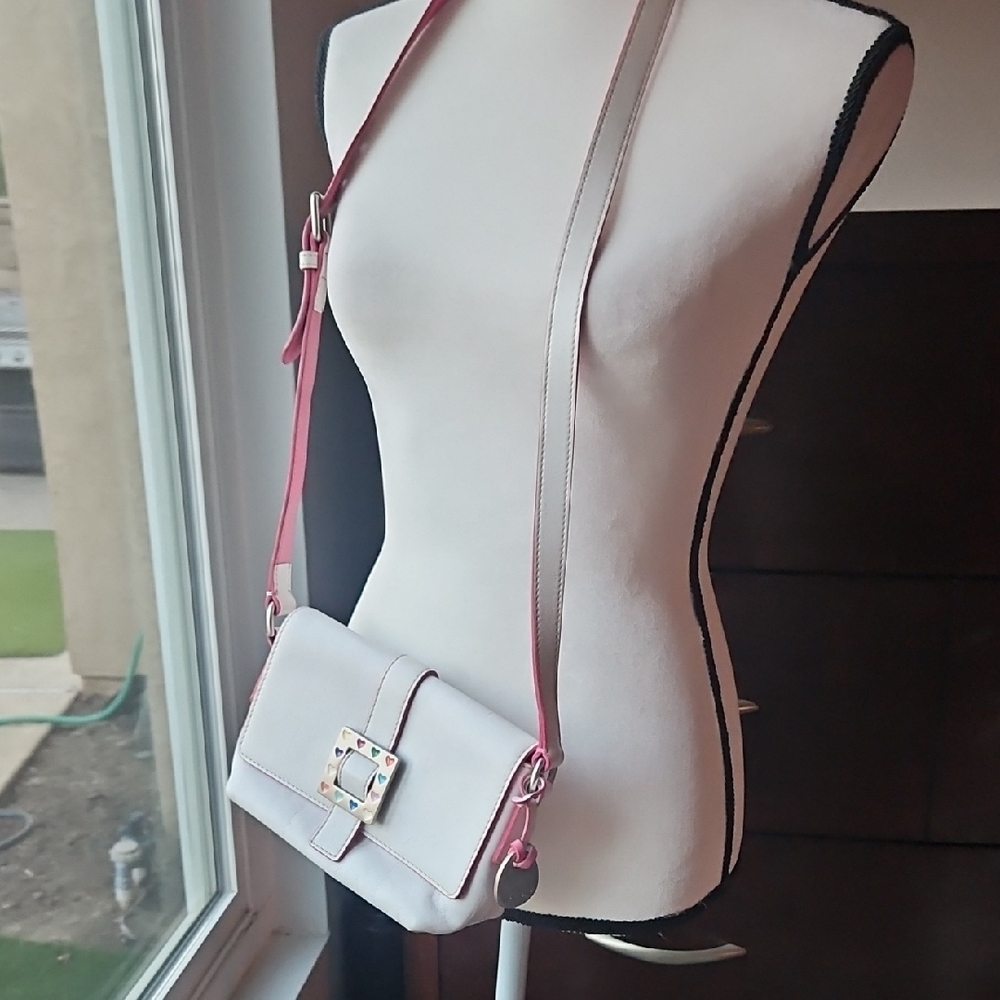 Dooney & Bourke White and Pink Crossbody Bag